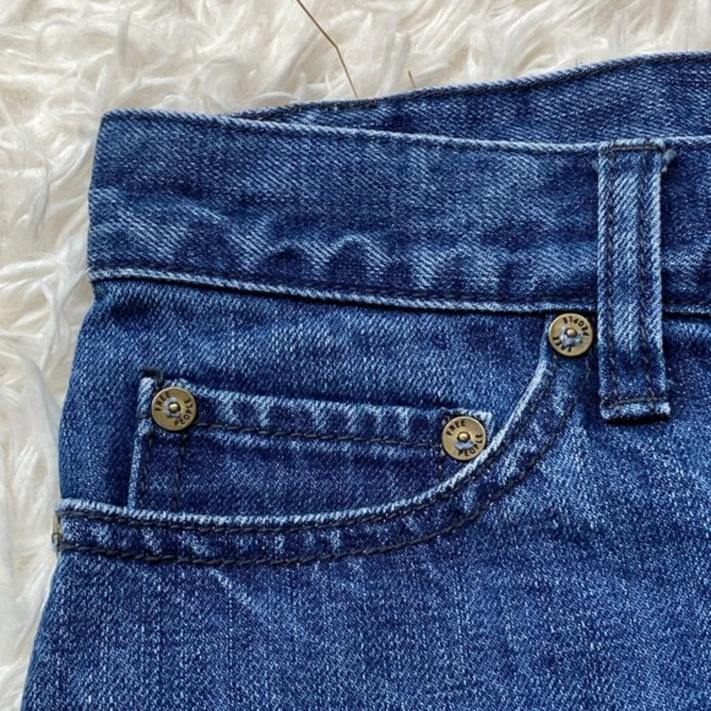 Free People Denim Jean Blue Mini Skirt Size 0 - Picture 5 of 9